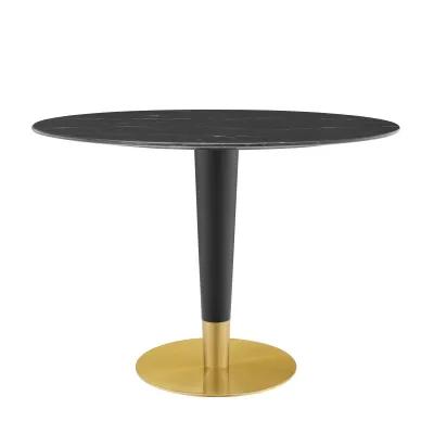 Modway - Zinque 42" Oval Artificial Marble Dining Table Gold Black