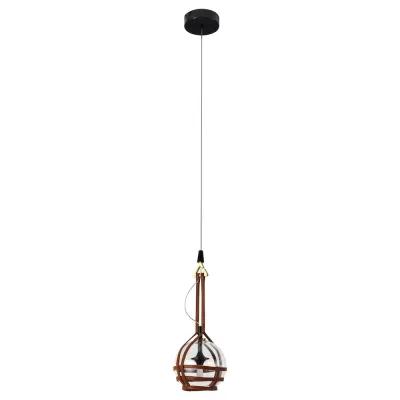 VONN Lighting Integrated LED Height Adjustable Pendant Light with Glass Shade in Antique Brass