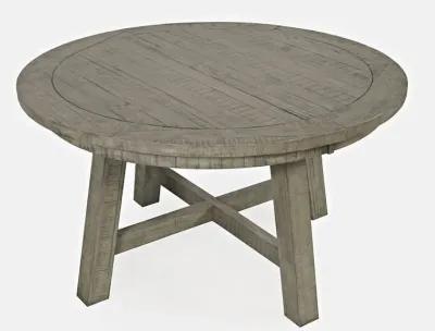 Jofran Telluride Contemporary Rustic Farmhouse Solid Wood Round to Oval Dining Table