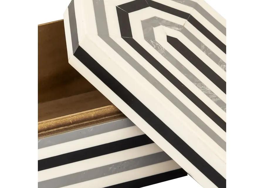 Octagonal Striped Box Set of 2