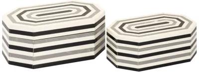 Octagonal Striped Box Set of 2