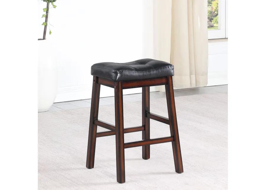 Donald Upholstered Counter Height Stools Black and Cappuccino (Set of 2)