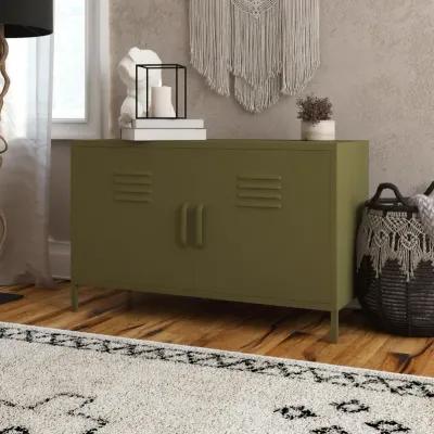 RealRooms Shadwick 2-Door Wide Metal Locker Accent Storage Cabinet