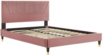 Modway - Yasmine Channel Tufted Performance Velvet Queen Platform Bed