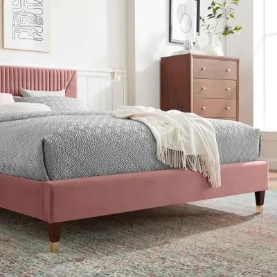 Modway - Yasmine Channel Tufted Performance Velvet Queen Platform Bed