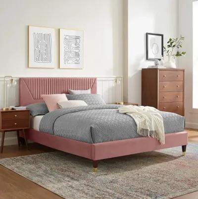 Modway - Yasmine Channel Tufted Performance Velvet Queen Platform Bed