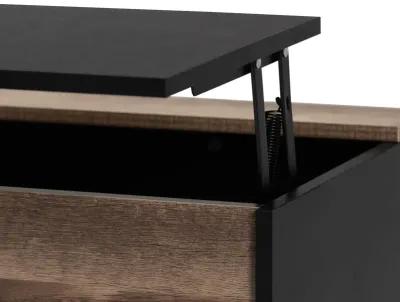 Baxton Studio Jensen Modern Two Tone Black Lift Top Coffee Table with Storage Compartment