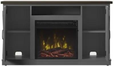 Hivvago FarmHouse Rustic Grey/Espresso TV Entertainment Electric Fireplace