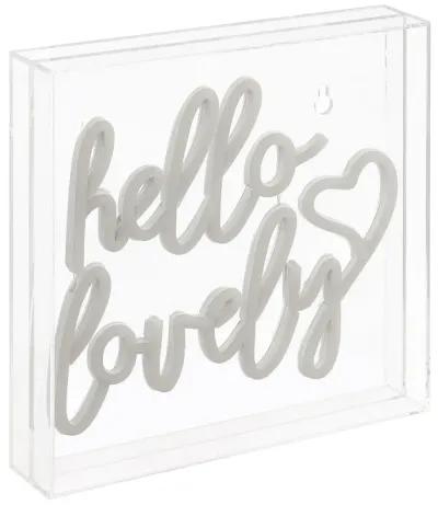 Hello Lovely 10" Square Contemporary Glam Acrylic Box USB Operated LED Neon Light, Pink