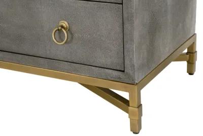 Gray Shagreen 3-Drawer Nightstand