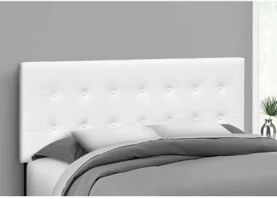 Monarch Specialties I 6002Q Bed, Headboard Only, Queen Size, Bedroom, Upholstered, Pu Leather Look, White, Transitional