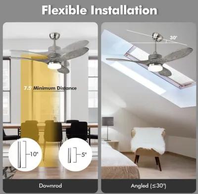 Wood Ceiling Fan with LED Lights and 6 Speed Levels