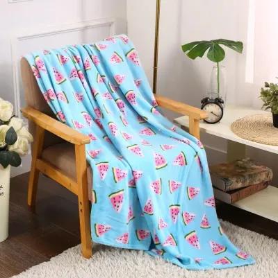 Plazatex Holiday Watermelon Design Micro Plush Throw Blanket - 50x60" Multicolor