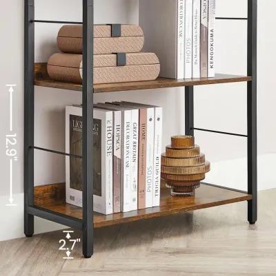 6-Tier Industrial Bookshelf with Metal Frame for Modern Home Storage