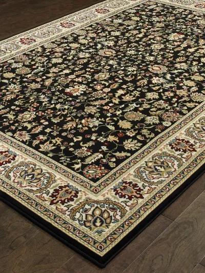 Kashan 1'10" x 3' Black Rug