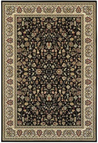 Kashan 1'10" x 3' Black Rug