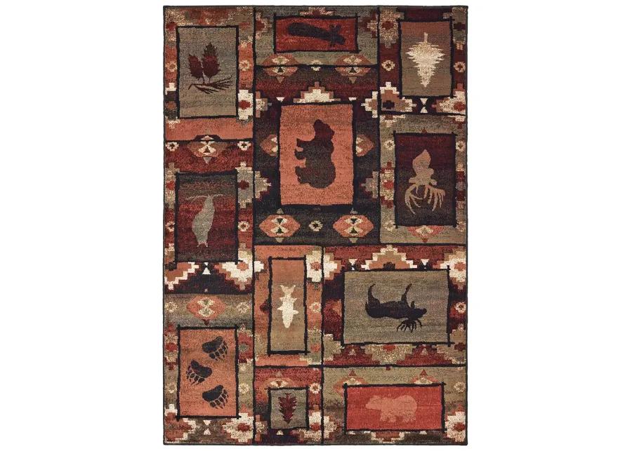 Woodlands 5'3" x 7'3" Brown Rug