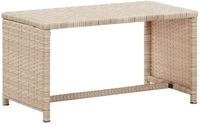 vidaXL Coffee Table Beige 27.6"x15.7"x15" Poly Rattan