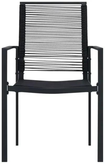 vidaXL Patio Chairs 2 pcs PVC Rattan Black