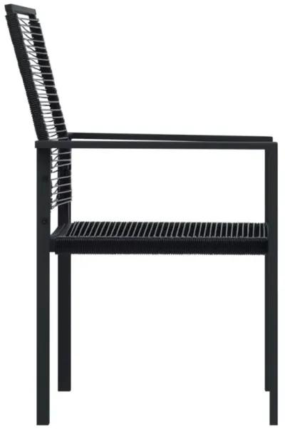 vidaXL Patio Chairs 2 pcs PVC Rattan Black