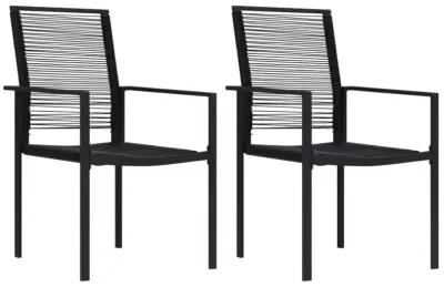 vidaXL Patio Chairs 2 pcs PVC Rattan Black