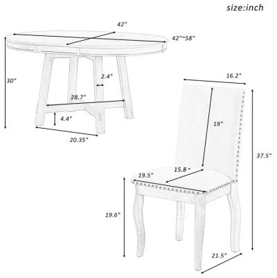 Merax 5-Piece Farmhouse Dining Table Chairs Set