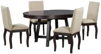 Merax 5-Piece Farmhouse Dining Table Chairs Set