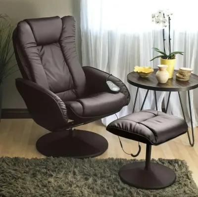 Sturdy Faux Leather Electric Massage Recliner Chair w/ Ottoman