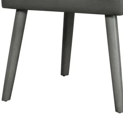 Leatherette Dining Chair with Splayed Wooden Legs, Set of  2, Gray-Benzara