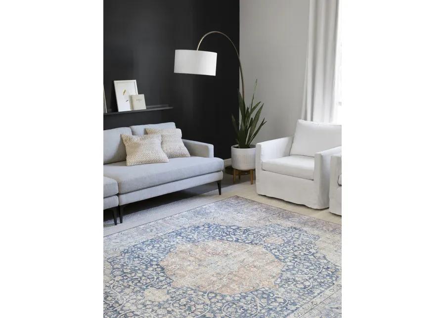 Layla LAY07 Blue/Tangerine 9' x 12' Rug by Loloi II