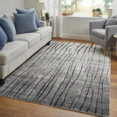 Kano 39LIF Gray/Black/Taupe 8'9" x 8'9" Round Rug