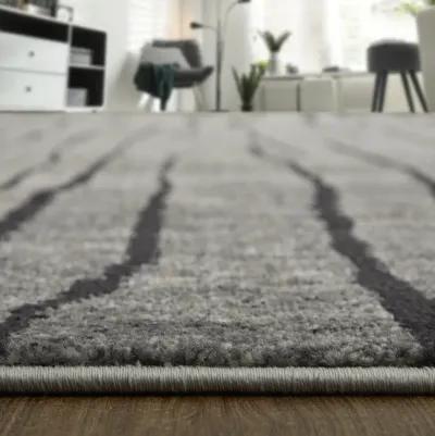 Kano 39LIF Gray/Black/Taupe 8'9" x 8'9" Round Rug