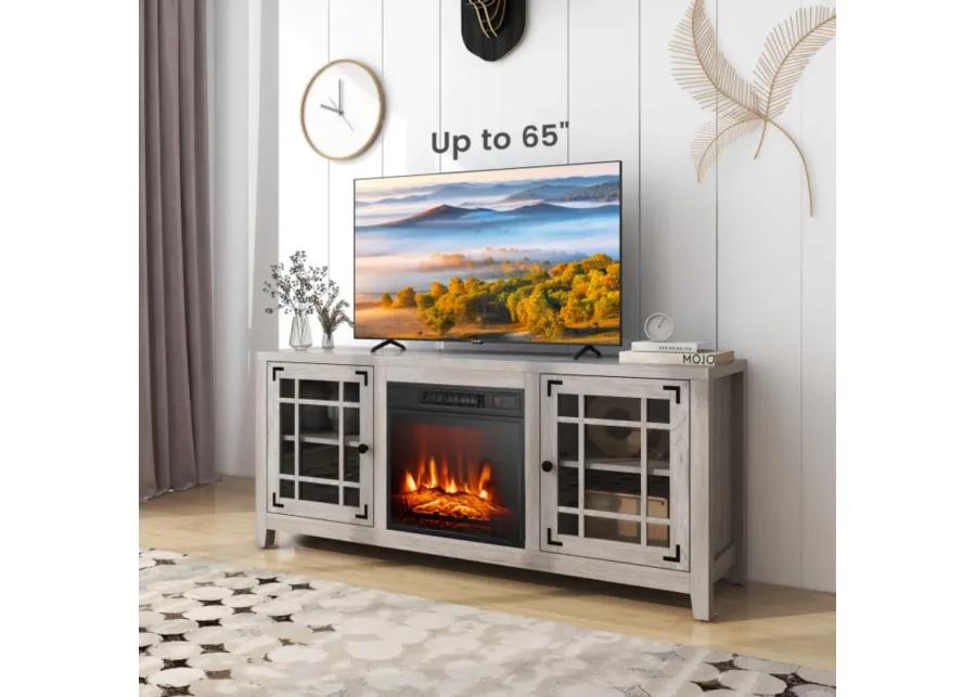 Hivvago 58 Inch Fireplace TV Stand with Adjustable Shelves for TVs up to 65 Inch