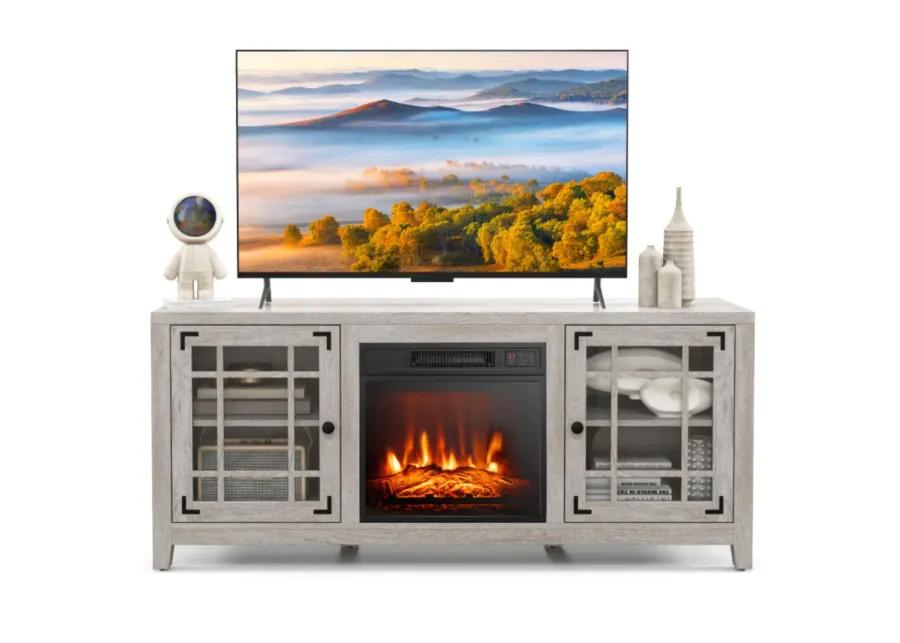 Hivvago 58 Inch Fireplace TV Stand with Adjustable Shelves for TVs up to 65 Inch