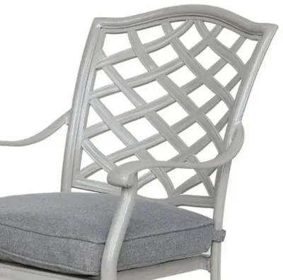 Wynn Outdoor Dining Armchair Set of 2, Aluminum, Heritage Gray Finish