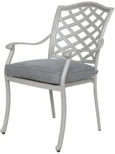 Wynn Outdoor Dining Armchair Set of 2, Aluminum, Heritage Gray Finish