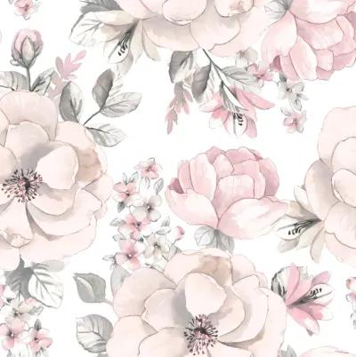 Lambs & Ivy Signature Botanical Baby Watercolor Floral Cotton Crib Sheet- White