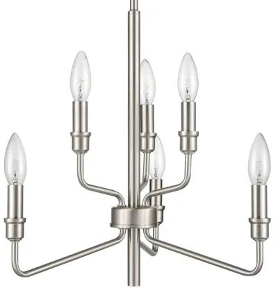 Saginaw 18'' Wide 6-Light Silver Chandelier