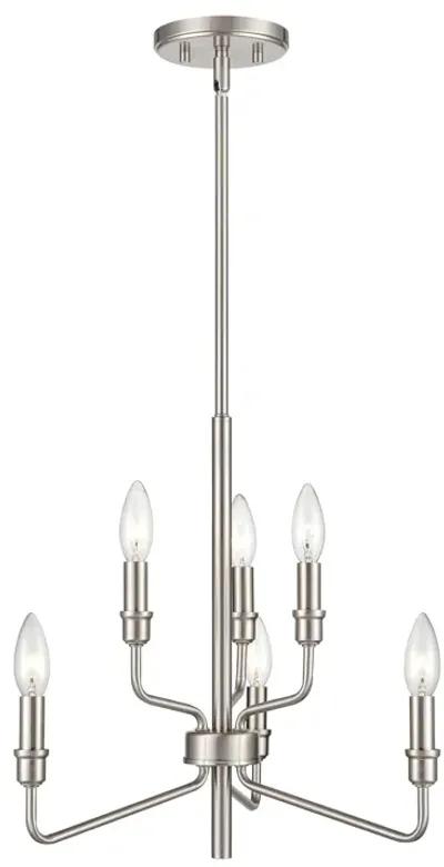 Saginaw 18'' Wide 6-Light Silver Chandelier