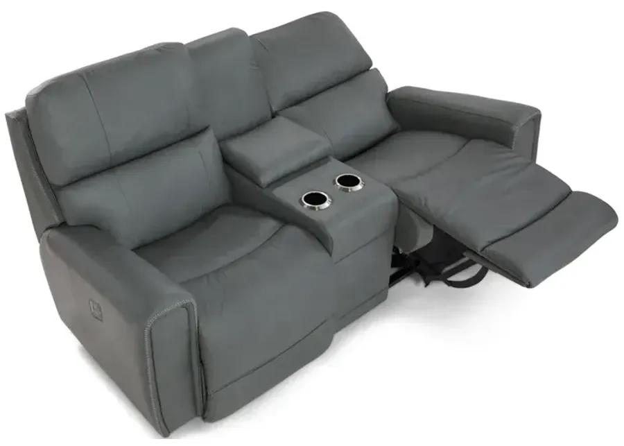 Apollo Blue Grey Power Motion Loveseat