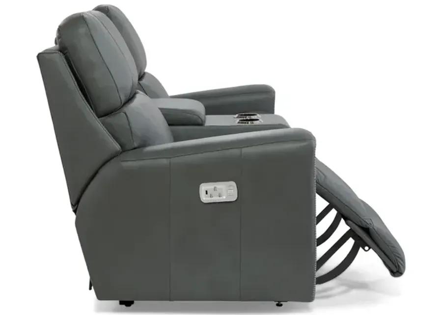 Apollo Blue Grey Power Motion Loveseat