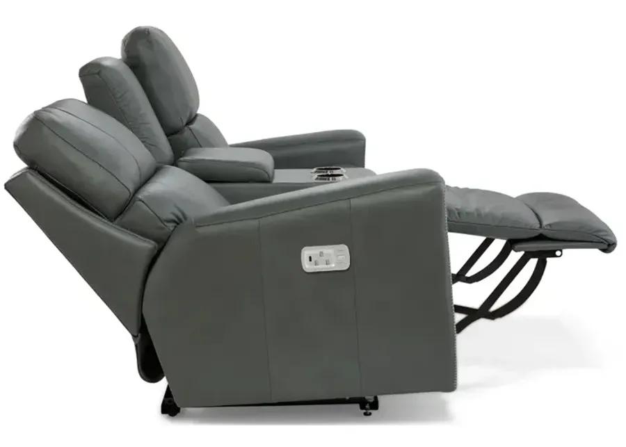 Apollo Blue Grey Power Motion Loveseat