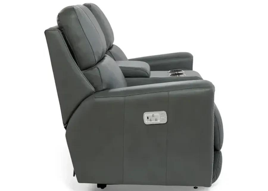 Apollo Blue Grey Power Motion Loveseat