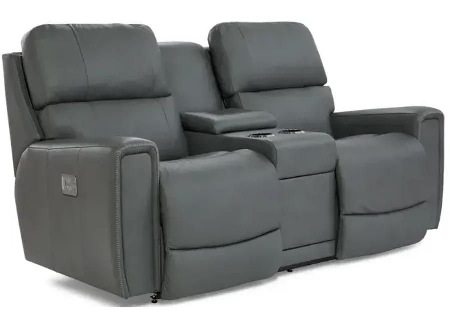 Apollo Blue Grey Power Motion Loveseat