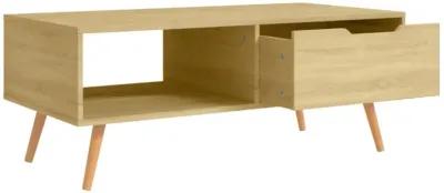 vidalXL Scandinavian Style Rectangular Coffee Table - Durable Engineered Wood and MDF Construction - Sonoma Oak Color