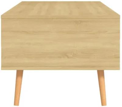 vidalXL Scandinavian Style Rectangular Coffee Table - Durable Engineered Wood and MDF Construction - Sonoma Oak Color