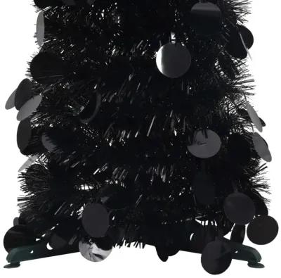 vidaXL Pop-up Artificial Christmas Tree Black 70.9" PET