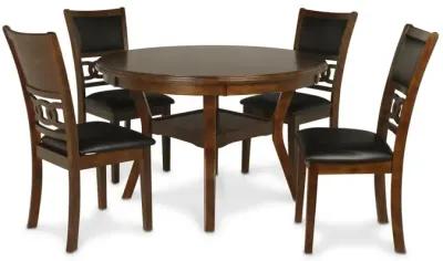 New Classic Furniture Furniture Gia Solid Wood 5-Piece Round Dining Set in Brown