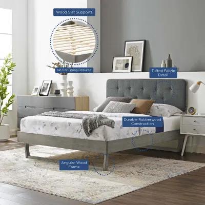 Modway - Bridgette King Wood Platform Bed with Angular Frame