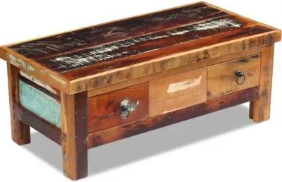 vidaXL Coffee Table Drawers Solid Reclaimed Wood 35.4"x17.7"x13.8"